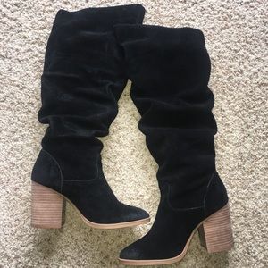 Black Suede boots/like new